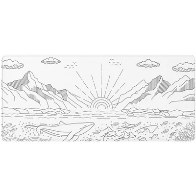 Dark Project Terra Nostra XL 35x16in Gaming Mouse Pad – Black & White Non-Slip - Image 1 of 4