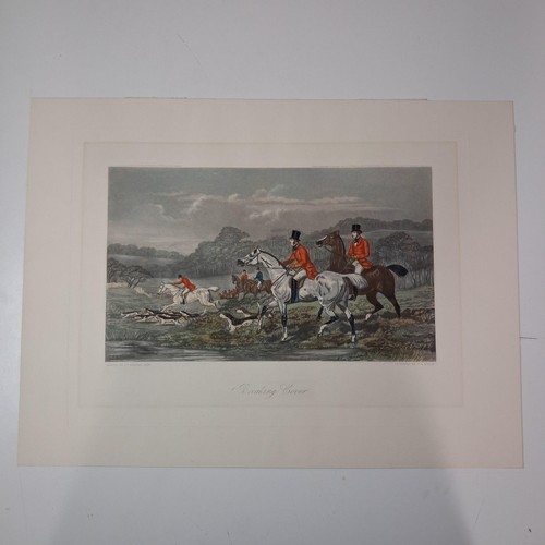 VINTAGE ART PRINT FOX HUNTING ENGLISH HORSE C1930 DOGS FOXHOUND