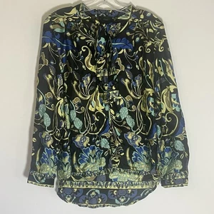Investments Top Damen 10 mehrfarbig Paisley Blumenmuster Knopfleiste Ausschnitt Schleife Shirt - Bild 1 von 14