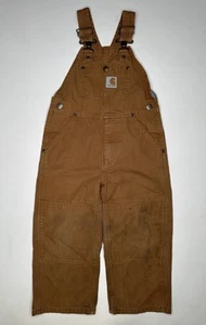 Carhartt Double Knee Duck Canvas Carpenter Overalls Youth 4 - Picture 1 of 9