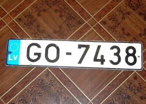 LETONIA ESTADO UE MATRÍCULA VEHÍCULO COCHE - GO 7438 caducado - Imagen 1 de 2