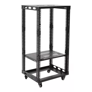 18U 18.5" 4 Post Open Frame Network Server Rack Adjustable Partition 0-31.5'' US - Picture 1 of 15