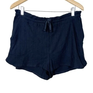 Vitamin A Womens Thalia Organic Cotton Ribbed Black Shorts Size Large Casual - Picture 1 of 7