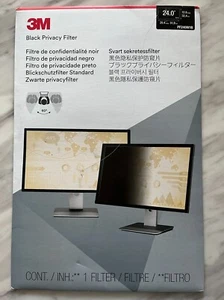 3M Black Privacy Filter for 24" Widescreen Monitor 16:10 - Picture 1 of 2