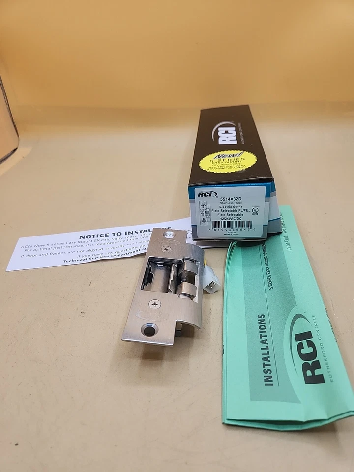 Rutherford Controls 5514 32D Stainless Steel Electric Strike Field Selectable