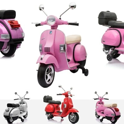 Licensed Vespa PX150 12V Kids Electric Ride On Scooter Battery Powered Motorbike - Image 1 of 4