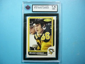 1986/87 O-PEE-CHEE NHL HOCKEY CARD #122 MARIO LEMIEUX KSA 7.5 NM+ SHARP!! OPC - Picture 1 of 4
