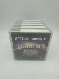5 pack TDK Ultrium 2 200/400GB Data Cartridge Tape 5 Pack • NEW AND SEALED • - Picture 1 of 4