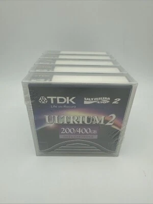 5 pack TDK Ultrium 2 200/400GB Data Cartridge Tape 5 Pack • NEW AND SEALED • - Image 1 of 4