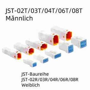 JST-T/R-JWPF-VSLE 2 Bis 8-Polig Steckverbinder Buchse/Stecker Wasserdicht Set - Picture 1 of 33