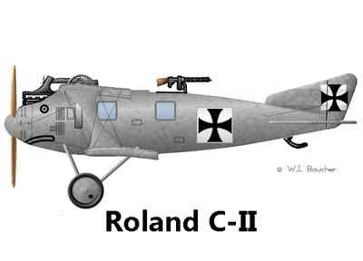 Model Airplane Plans (UC): Roland C-II "Wahlfisch" 33½" 1/12 Scale  (Musciano) - Image 1 of 4