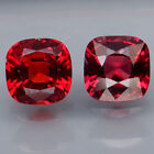 Cushion 4.5x4.5 mm.PAIR Very Good Color Natural Red Spinel Myanmar 1.01Ct.
