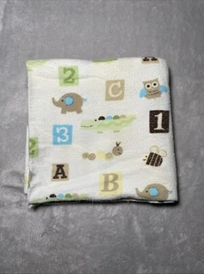 Circo ABC 123 Animals Flannel Swaddle Soft Baby Receiving Blanket Target 28"x29" - Picture 1 of 4