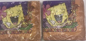 Spongebob Squarepants 32ct Party Napkins 10” NISP Sponge Bob Luau Lunch Birthday - Picture 1 of 6