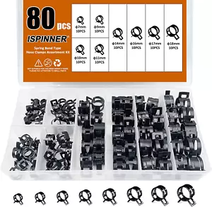 ISPINNER 80Pcs Molla Fascia Tipo Carburante/Silicone Morsetto Tubo Aspirazione, 7Mm-18Mm - Foto 1 di 12