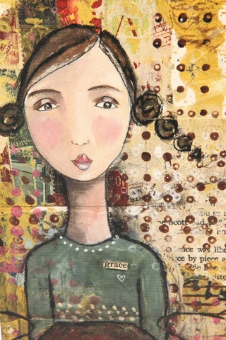 Kelly Rae Roberts 12” Square Hanging Wall Art Canvas Demdaco Grace 2009 #13151 Cover