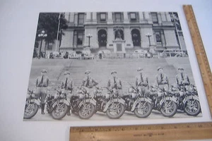 ~MOTORCYCLE POLICE~DENVER~ AROUND 1936~14" X 11" BLACK & WHITE PHOTO REPRINT~ - Picture 1 of 4