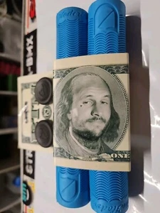 S&M BMX bike Grips HODER Blue GRIPS +bar ends USA MADE FIT freestyle SE GT NEW - Picture 1 of 3