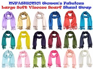 Brand New! NYFASHION101® Women's Fabulous Large Soft Viscose Scarf Shawl Wrap - Picture 1 of 114