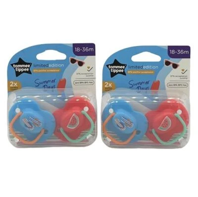 Lot of 2 2 Pack Pacifiers Tommee Tippee Summer Days Limited Edition 18-36 MO NEW - Image 1 of 4
