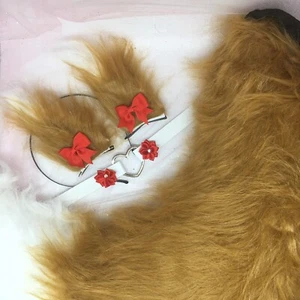 Maßgeschneidertes Cosplay Kätzchen Braun Fuchs Katze Haustier Spielen Schwanz Ohren Halsband - Bild 1 von 1