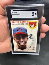 1954 Topps Baseball Card Ernie Banks RC Rookie #94 Graded SGC 5 LOOKS LIKE A *7*