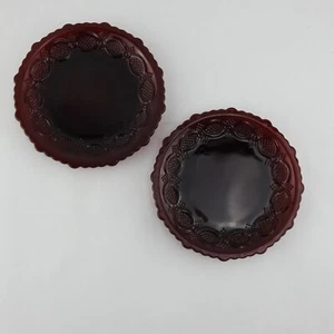 2 Vintage Avon Cape Cod Rub Red Saucer Plates 5.5" - Picture 1 of 5