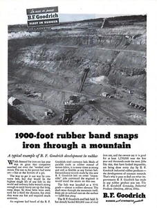 VINTAGE 1945 B.F. GOODRICH INDUSTRIAL MINING PRINT AD - Bild 1 von 1