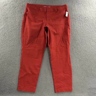 Pantalones para mujer Old Navy castaño rojizo talla 20 Pixie tiro alto ajustados mezcla de algodón Foto 1 de 4