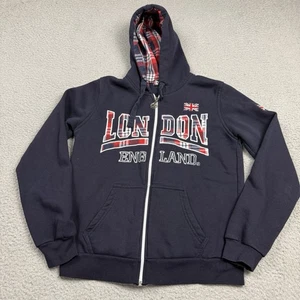 Sudadera con capucha G Crown para mujer azul medio Londres Inglaterra cremallera - Imagen 1 de 12