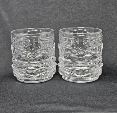 Juego de 2 vasos Viski Pacific Tiki DOF transparentes apilables sin plomo cristal Foto 1 de 4