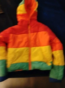 Kid's Rainbow Puffer Coat S/M - Picture 1 of 10
