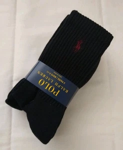 POLO RALPH LAUREN BOY'S 3 PK IDENTICAL NAVY CREW SOCKS, SIZE 9-11 - Picture 1 of 4