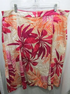 WOMENS JACLYN SMITH HAWAIIAN RED PINK SKIRT SIZE XXL WAIST FLAT  21" LENGTH 29" - Picture 1 of 4