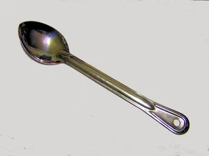 2 NEW STAINLESS STEEL SOLID SERVING BASTING SPOON 13 In - Picture 1 of 2