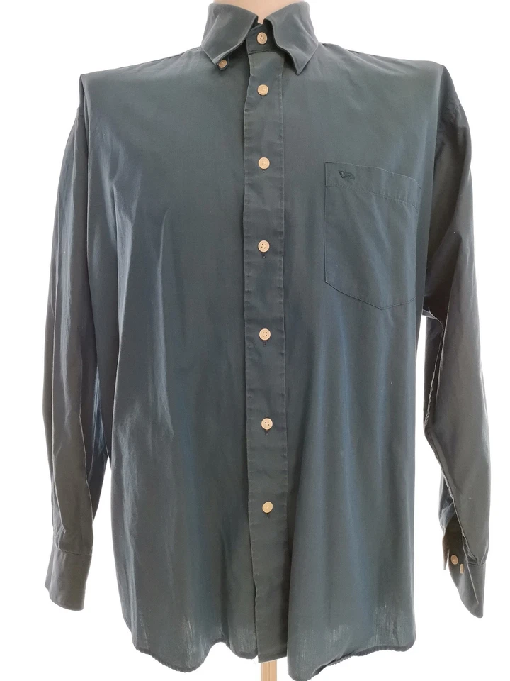 VAN HEUSEN  T. L Azul Hombre Camisa elegante Manga larga - Imagen 1 de 4