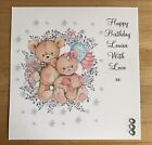 Handmade Personalised Bear Birthday  Celebration Card