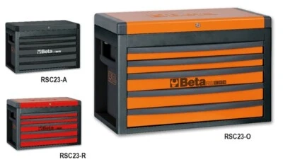 Beta RSC23 5 Drawer Portable Tool Chests Top Box Orange, Red & Grey