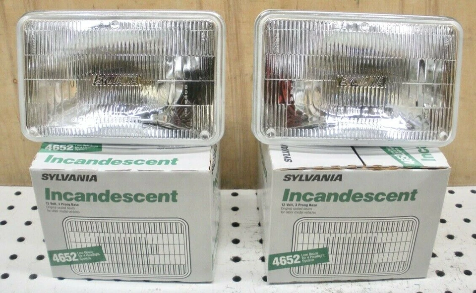 4652 Sylvania Glass Incandescent OE type Headlight 3 Lug 12V - PAIR of 2 Lights  - Image 1 of 4