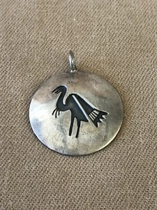 Rare Vintage Hopi Overlay Turkey Sterling Silver 925 pendant - Imagen 1 de 10