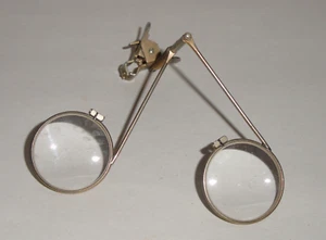 Vintage Uhrmacher/Juwelier Augenglas ~ doppelte Lupe ~ Clip-on 4X & 7X - Bild 1 von 10