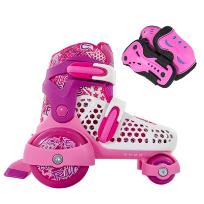 SFR Stomper Adjustable Quad  Roller Skates Girls Pink - Optional Safety Pads - Image 1 of 4