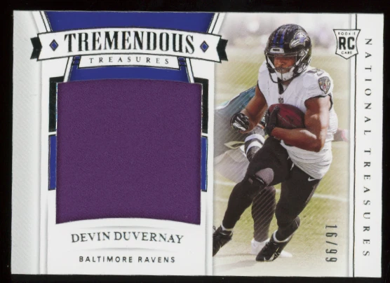 2020 PANINI NATIONAL TREASURES #16/99 DEVIN DUVERNAY ROOKIE TREMENDOUS RELIC RC - Image 1 of 2