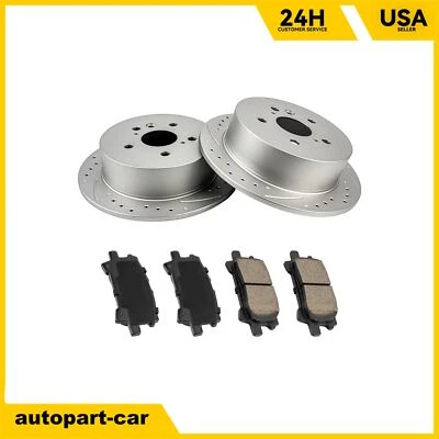 Rotores de freno traseros perforados pastillas de freno para Toyota Highlander Lexus RX350 RX330 Foto 1 de 4