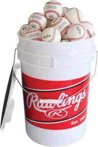 Rawlings 5 Gallon Bucket of Balls 24ct Raised Seam ROLB1X - Picture 1 of 2