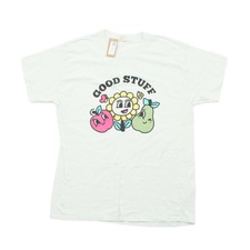 Urban Outfitters Men's T-Shirt Short Sleeve M White, Blend - Cotton,Elastane