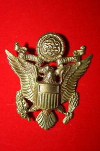 US PRE WW2 OFFICERS OFFICER'S CAP BADGE LARGE OVERSIZE STYLE GOOD COPY - Picture 1 of 2
