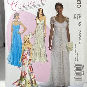McCall's M6030 MISSES' PROM WEDDING EVENING EMPIRE WAIST DRESS PATTERN SIZE 6-14 - Picture 1 of 5