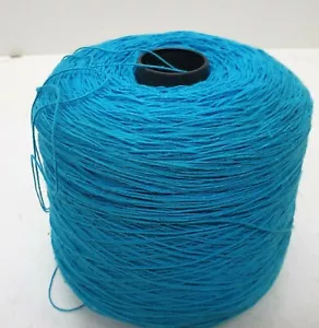 Natural Wool Yarn Knitting & Crochet|Cone 100% Cotton Teal 600gr Nm 24/4 cotton81 - Picture 1 of 2