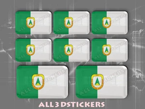 8 x 3D Stickers Resin Domed Flag Cuiabá - Adhesive Decal Vinyl - Picture 1 of 1